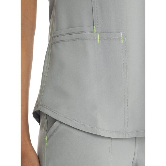 Scrubstar Womens Scrub Top Pockets Size XS Moisture Control 4-Way Stretch Gray - Picture 6 of 10